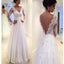 Popular Elegant Full Sleeve V Back Lace Inexpensive Bridal Long Wedding Dress, 220001