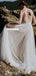 Halter Lace Top A-Line Backless Tulle Cheap Beach Wedding Dress, FC1647