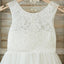 Lovely Princess Off White Lace Tulle Sleeveless Round Neck  Flower Girl Dresses, FGS035