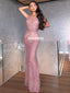 Mermaid Sleeveless Lace Applique Sexy Beaded Prom Dresses, FC4302