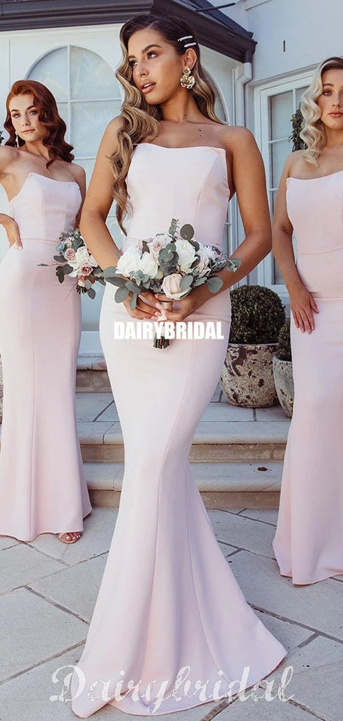 Pink Charming Mermaid Double Fdy Backless Sexy Bridesmaid Dress, FC4486