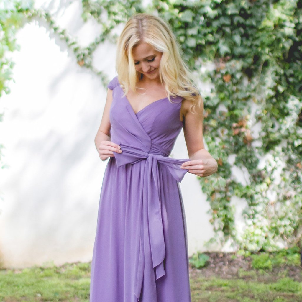 Long Bridesmaid Dress, Chiffon Bridesmaid Dress, Cap Sleeve Bridesmaid Dress, Floor-Length Bridesmaid Dress, New Arrival Bridesmaid Dress, V-Back Bridesmaid Dress, LB0598