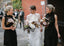 Black A-Line Chiffon High-Neck Sleeveess Tea-Length Bridesmaid Dress, FC1993