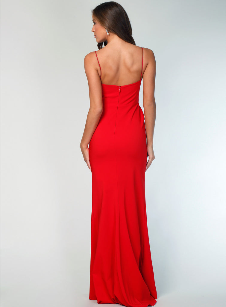 Sexy Mermaid Slit Jersey Backless Lace Inexpensive Bridesmaid Dress, FC2507