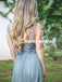 Long Tulle A-Line Bridesmaid Dress, Cheap Backless Floor-Length Bridesmaid Dress, D1046