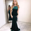 Charming Velvet Green Prom Dress, Sexy Memraid Backless Prom Dress, D1248