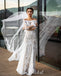 Stunning Mermaid Hoest Long Sleeves Floor-Length Lace Wedding Dress, FC4963